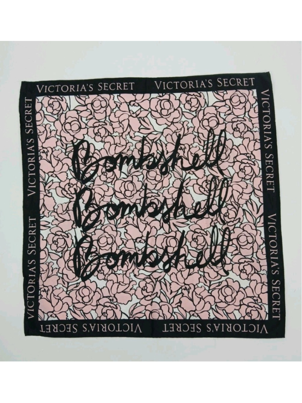 Victoria's Secret Scarf Womens One Size Pink Floral Bombshell Logo Square